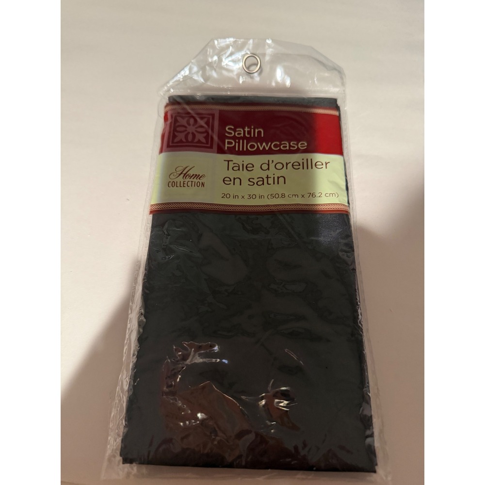 Satin Pillowcase Black Standard Size Silky Soft Smooth Hair Skin 20 x 30